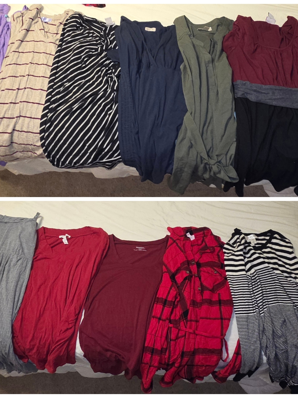 Maternity Top Lot -10 Tops & 1 Nursing Night Gown